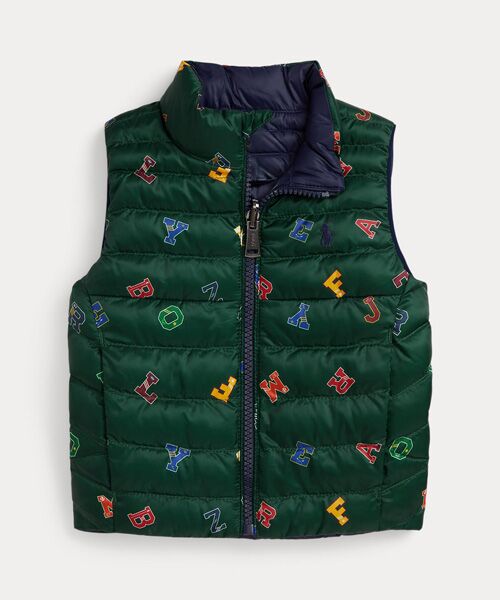 POLO RALPH LAUREN / ポロ ラルフ ローレン ダウンジャケット・ベスト | (ベビー)アルファベットプリント リバーシブル ベスト（999マルチカラー）
