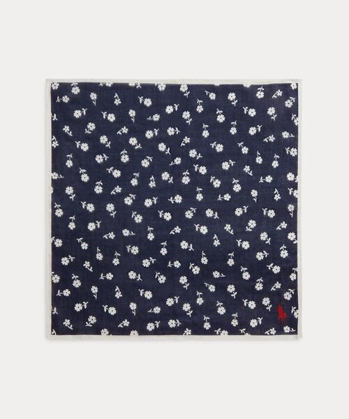 POLO RALPH LAUREN / ポロ ラルフ ローレン ハンカチ | (ガールズ 2才～4才)フローラル コットン ハンカチーフ（410ネイビー）