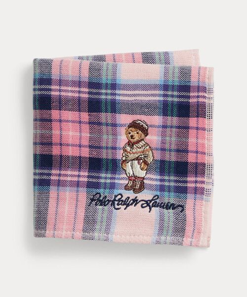 POLO RALPH LAUREN / ポロ ラルフ ローレン ハンカチ | (ガールズ 2才～4才)チェック Polo ベア コットン ハンカチーフ | 詳細1