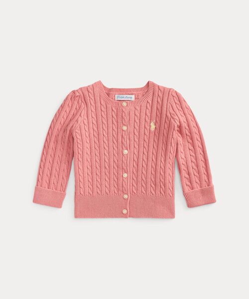 POLO RALPH LAUREN / ポロ ラルフ ローレン カーディガン・ボレロ | (ベビー)ミニケーブル コットン カーディガン（650ピンク）