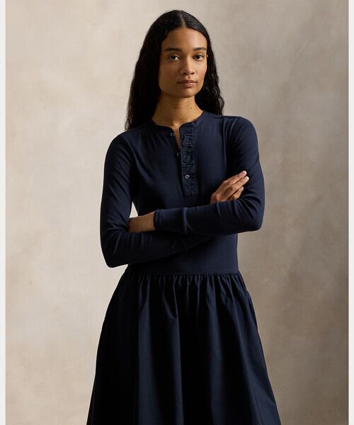 POLO RALPH LAUREN / ポロ ラルフ ローレン ロング・マキシ丈ワンピース | コットン ヘンリーネック ドレス | 詳細2