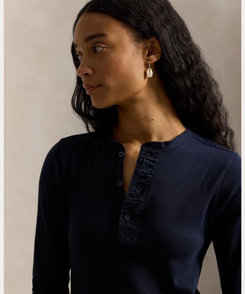 POLO RALPH LAUREN / ポロ ラルフ ローレン ロング・マキシ丈ワンピース | コットン ヘンリーネック ドレス | 詳細4