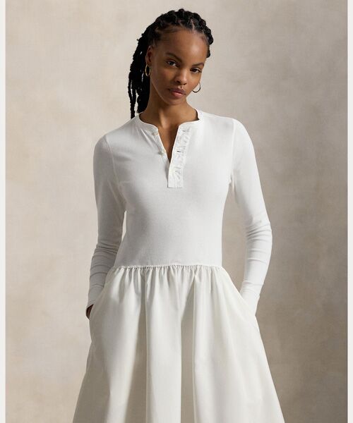 POLO RALPH LAUREN / ポロ ラルフ ローレン ロング・マキシ丈ワンピース | コットン ヘンリーネック ドレス | 詳細2