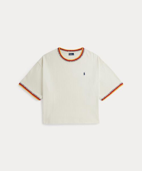 POLO RALPH LAUREN / ポロ ラルフ ローレン Tシャツ | クロシェトリム コットン ジャージー Tシャツ（101ナチュラル）