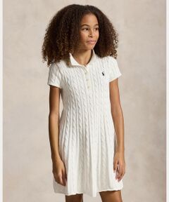 POLO RALPH LAUREN / ポロ ラルフ ローレン ミニ丈・ひざ丈ワンピース | (ガールズ 7才～16才)ケーブルニット コットン Polo セーター ドレス