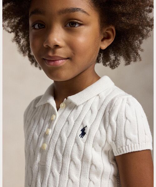 POLO RALPH LAUREN / ポロ ラルフ ローレン ミニ丈・ひざ丈ワンピース | (ガールズ 2才～6才)ケーブルニット コットン Polo セーター ドレス | 詳細4