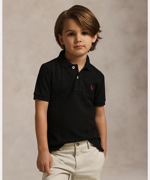 POLO RALPH LAUREN / ポロ ラルフ ローレン ポロシャツ | (ボーイズ 2才～7才)コットン メッシュ ポロシャツ（001ブラック）