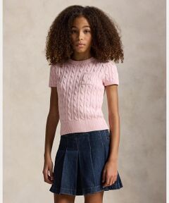 POLO RALPH LAUREN / ポロ ラルフ ローレン ニット・セーター | (ガールズ 7才～16才)ケーブルニット コットン ショートスリーブ セーター