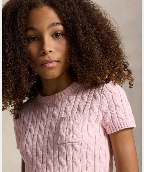 POLO RALPH LAUREN / ポロ ラルフ ローレン ニット・セーター | (ガールズ 7才～16才)ケーブルニット コットン ショートスリーブ セーター | 詳細4