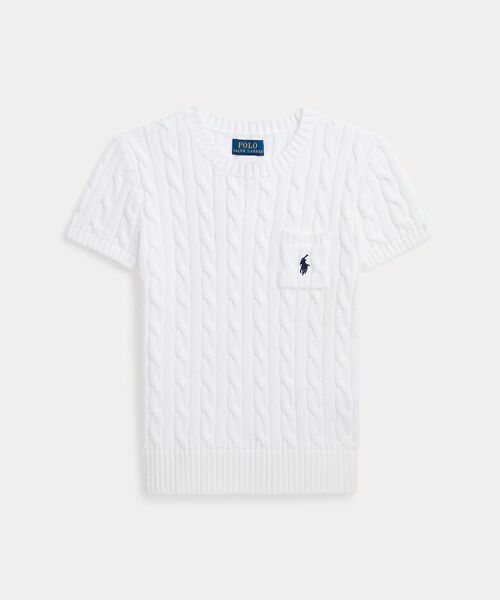 POLO RALPH LAUREN / ポロ ラルフ ローレン ニット・セーター | (ガールズ 7才～16才)ケーブルニット コットン ショートスリーブ セーター | 詳細1