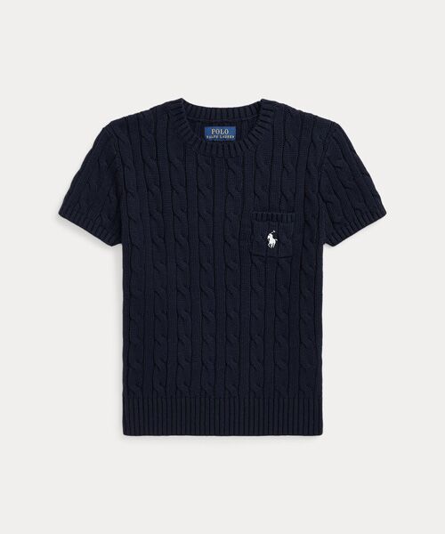 POLO RALPH LAUREN / ポロ ラルフ ローレン ニット・セーター | (ガールズ 7才～16才)ケーブルニット コットン ショートスリーブ セーター | 詳細1