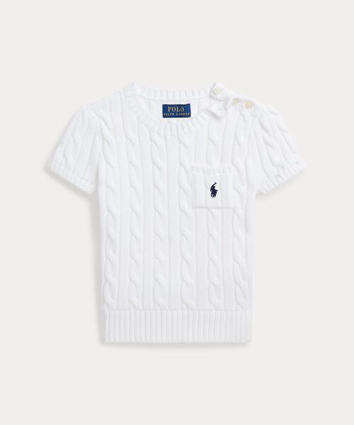 POLO RALPH LAUREN / ポロ ラルフ ローレン ニット・セーター | (ガールズ 2才～6才)ケーブルニット コットン ショートスリーブ セーター | 詳細1