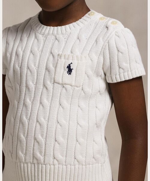 POLO RALPH LAUREN / ポロ ラルフ ローレン ニット・セーター | (ガールズ 2才～6才)ケーブルニット コットン ショートスリーブ セーター | 詳細4