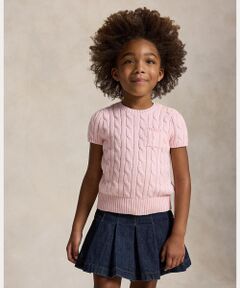 POLO RALPH LAUREN / ポロ ラルフ ローレン ニット・セーター | (ガールズ 2才～6才)ケーブルニット コットン ショートスリーブ セーター