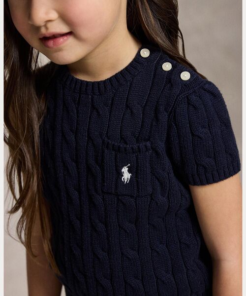 POLO RALPH LAUREN / ポロ ラルフ ローレン ニット・セーター | (ガールズ 2才～6才)ケーブルニット コットン ショートスリーブ セーター | 詳細4