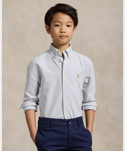 POLO RALPH LAUREN / ポロ ラルフ ローレン シャツ・ブラウス | (ボーイズ 8才～20才)ストライプド コットン オックスフォード シャツ（400ブルー）