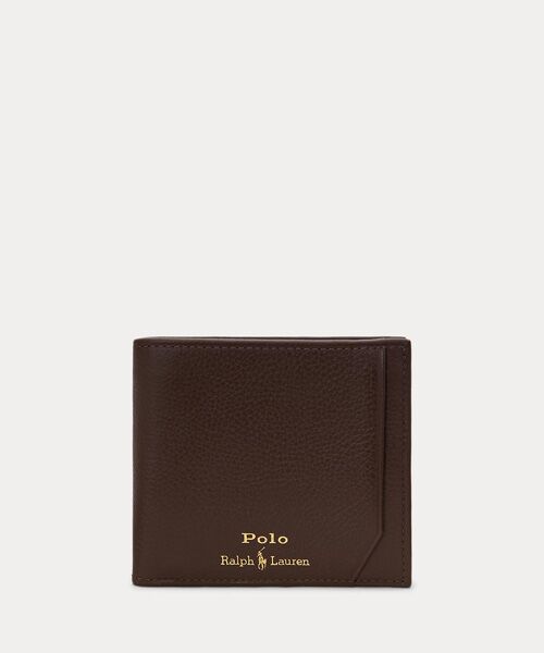 POLO RALPH LAUREN / ポロ ラルフ ローレン 財布・コインケース・マネークリップ | ペブルド レザー ビルフォールド コイン ウォレット（201ブラウン）
