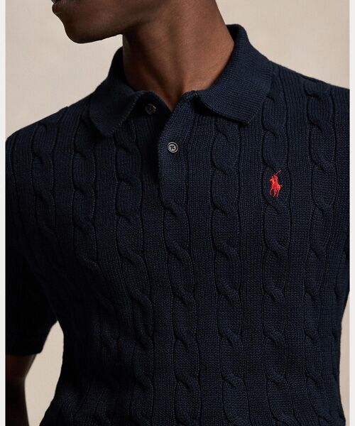 POLO RALPH LAUREN / ポロ ラルフ ローレン ニット・セーター | ケーブルニット コットン ポロカラー セーター | 詳細4