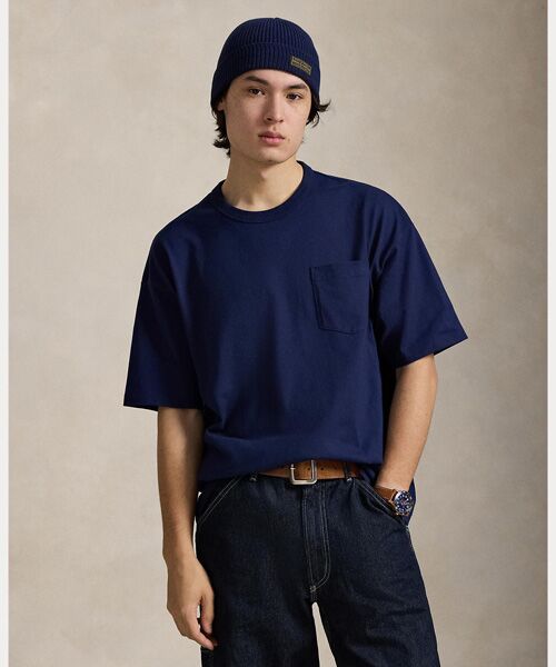 POLO RALPH LAUREN / ポロ ラルフ ローレン Tシャツ | ビッグ フィット ヘビーウェイト ジャージー Tシャツ（410ネイビー）