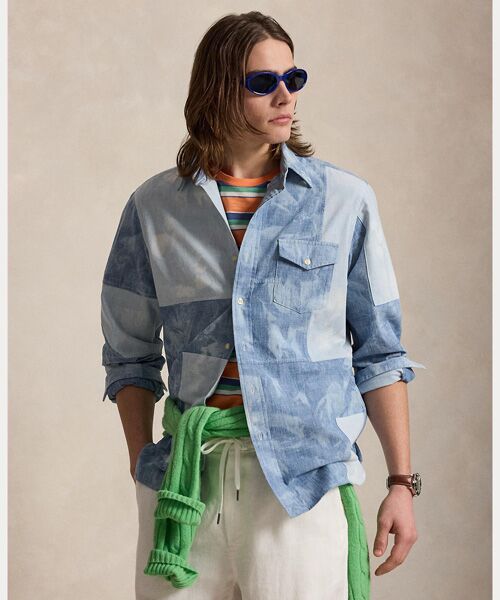 POLO RALPH LAUREN / ポロ ラルフ ローレン シャツ・ブラウス | クラシック フィット パッチワーク シャンブレー シャツ | 詳細5