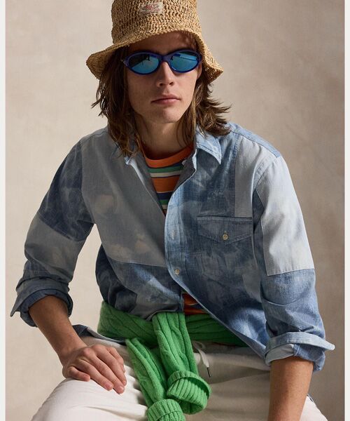 POLO RALPH LAUREN / ポロ ラルフ ローレン シャツ・ブラウス | クラシック フィット パッチワーク シャンブレー シャツ（400ブルー）