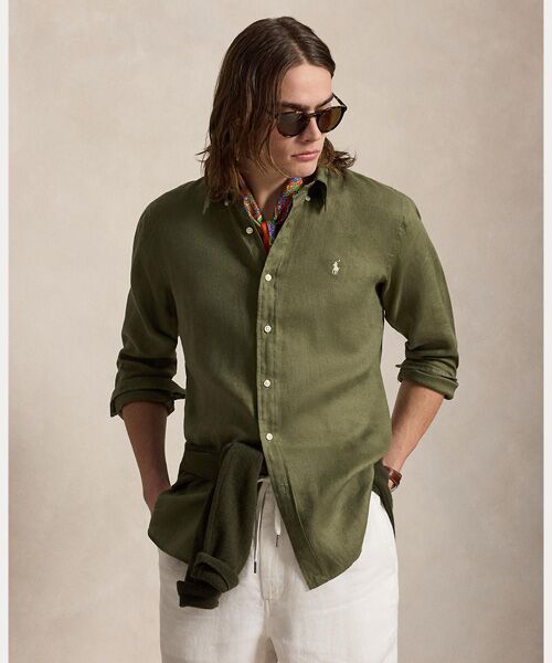 POLO RALPH LAUREN / ポロ ラルフ ローレン シャツ・ブラウス | クラシック フィット リネン シャツ（300グリーン）