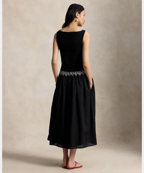 POLO RALPH LAUREN / ポロ ラルフ ローレン ドレス | スモックド コットン ボイル ドレス | 詳細3