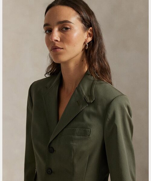 POLO RALPH LAUREN / ポロ ラルフ ローレン テーラードジャケット | シングルブレステッド サテン ハッキング ジャケット | 詳細5