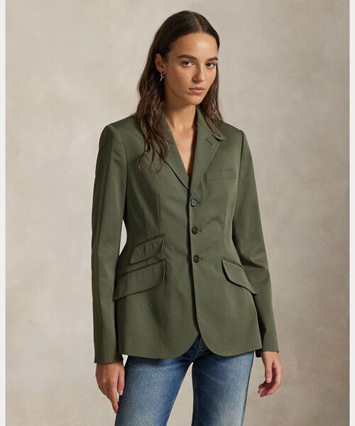 POLO RALPH LAUREN / ポロ ラルフ ローレン テーラードジャケット | シングルブレステッド サテン ハッキング ジャケット（300グリーン）