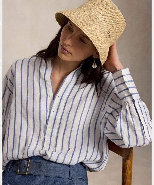 POLO RALPH LAUREN / ポロ ラルフ ローレン シャツ・ブラウス | ストライプド リネン シャツ | 詳細5