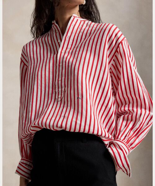 POLO RALPH LAUREN / ポロ ラルフ ローレン シャツ・ブラウス | ストライプド リネンコットン シャツ | 詳細4