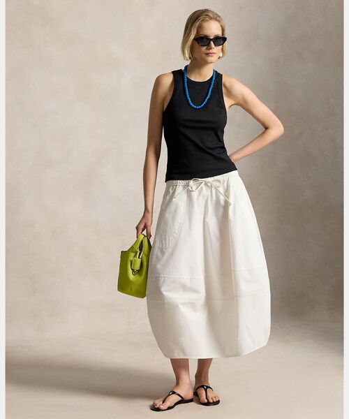 POLO RALPH LAUREN / ポロ ラルフ ローレン ロング・マキシ丈スカート | コットン コクーン スカート（100ホワイト）