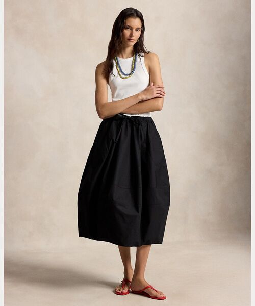 POLO RALPH LAUREN / ポロ ラルフ ローレン ロング・マキシ丈スカート | コットン コクーン スカート（001ブラック）