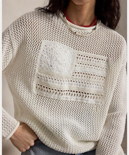 POLO RALPH LAUREN / ポロ ラルフ ローレン ニット・セーター | トーナル フラッグ ポインテール セーター | 詳細4