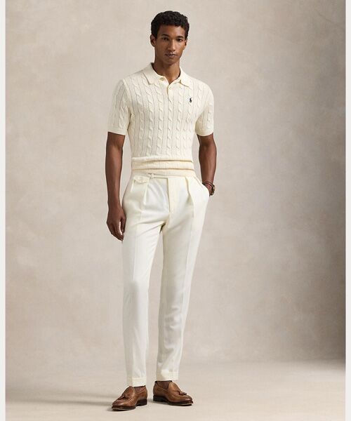 POLO RALPH LAUREN / ポロ ラルフ ローレン ニット・セーター | ケーブルニット コットン ポロカラー セーター | 詳細2