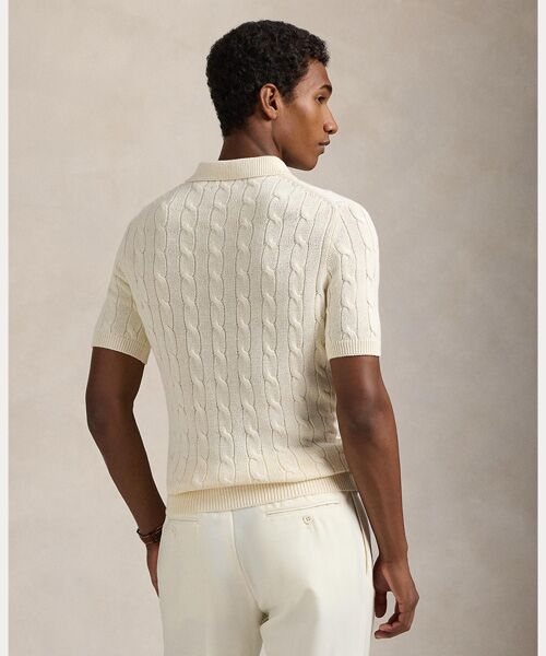 POLO RALPH LAUREN / ポロ ラルフ ローレン ニット・セーター | ケーブルニット コットン ポロカラー セーター | 詳細3