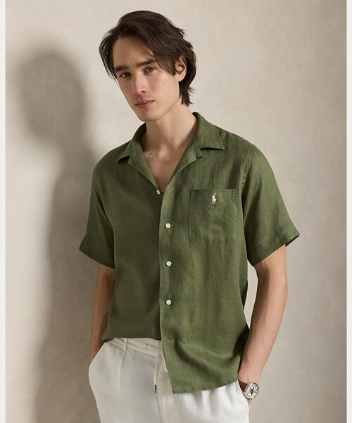 POLO RALPH LAUREN / ポロ ラルフ ローレン シャツ・ブラウス | クラシック フィット リネン キャンプ シャツ（300グリーン）