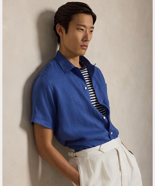 POLO RALPH LAUREN / ポロ ラルフ ローレン シャツ・ブラウス | クラシック フィット リネン キャンプ シャツ（400ブルー）