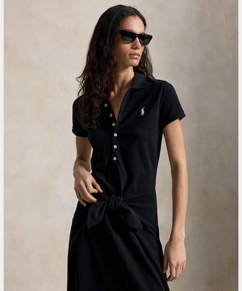 POLO RALPH LAUREN / ポロ ラルフ ローレン ロング・マキシ丈ワンピース | タイフロント メッシュ ポロ ドレス | 詳細2