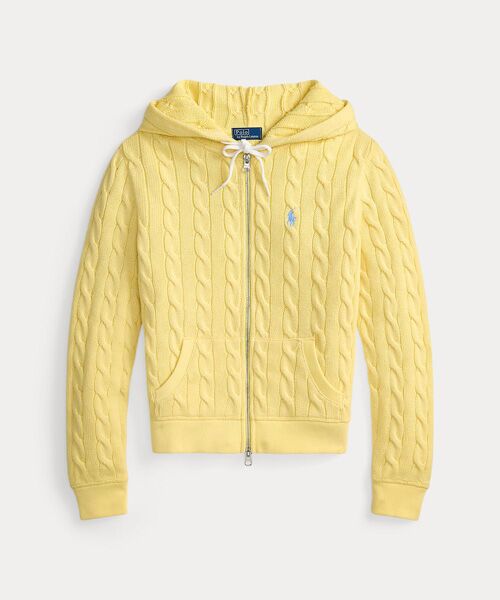 POLO RALPH LAUREN / ポロ ラルフ ローレン パーカー | ケーブルニット コットン フルジップ フーディ | 詳細1