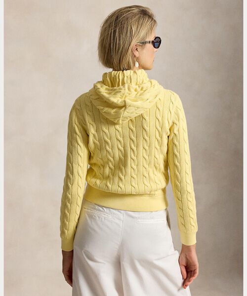 POLO RALPH LAUREN / ポロ ラルフ ローレン パーカー | ケーブルニット コットン フルジップ フーディ | 詳細3