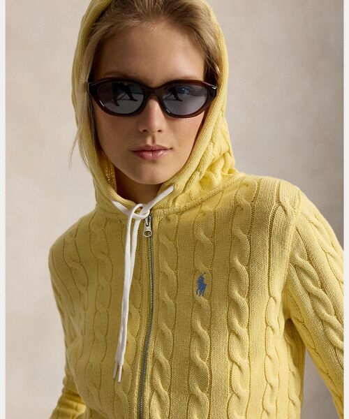 POLO RALPH LAUREN / ポロ ラルフ ローレン パーカー | ケーブルニット コットン フルジップ フーディ | 詳細4