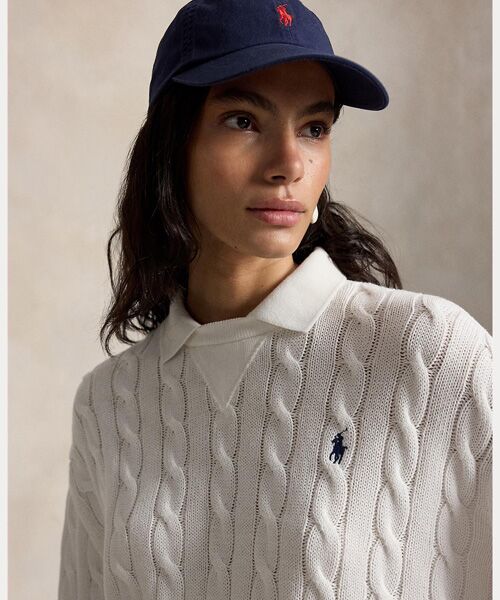 POLO RALPH LAUREN / ポロ ラルフ ローレン ニット・セーター | ケーブルニット コットン ポロカラー セーター | 詳細4