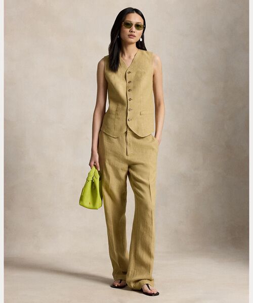 POLO RALPH LAUREN / ポロ ラルフ ローレン ベスト | ボタンド デラヴェ リネン ベスト | 詳細2