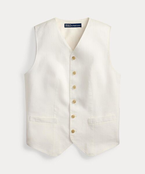 POLO RALPH LAUREN / ポロ ラルフ ローレン ベスト | ボタンド リネン ベスト | 詳細1
