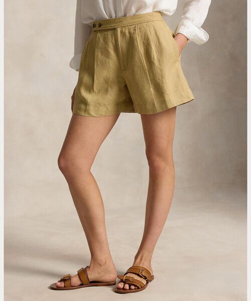 POLO RALPH LAUREN / ポロ ラルフ ローレン ショート・ハーフ・半端丈パンツ | プリーテッド デラヴェ リネン ショートパンツ | 詳細2