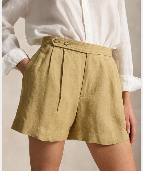 POLO RALPH LAUREN / ポロ ラルフ ローレン ショート・ハーフ・半端丈パンツ | プリーテッド デラヴェ リネン ショートパンツ | 詳細4