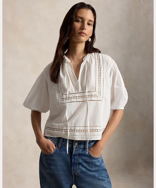 POLO RALPH LAUREN / ポロ ラルフ ローレン シャツ・ブラウス | レーストリム コットン シャツ（100ホワイト）