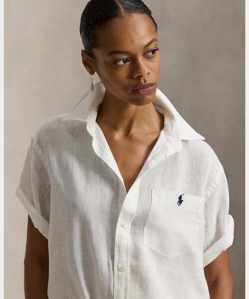 POLO RALPH LAUREN / ポロ ラルフ ローレン シャツ・ブラウス | オーバーサイズ フィット リネン ショートスリーブ シャツ | 詳細4