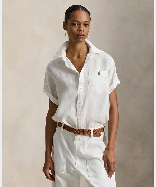 POLO RALPH LAUREN / ポロ ラルフ ローレン シャツ・ブラウス | オーバーサイズ フィット リネン ショートスリーブ シャツ | 詳細5